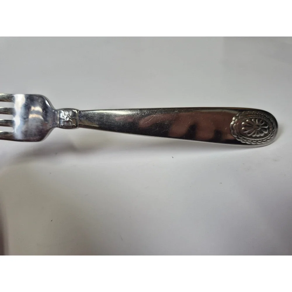 Ralph Lauren 1995 Stainless Steel Dinner Fork Medallion Sunburst Telluride vtg